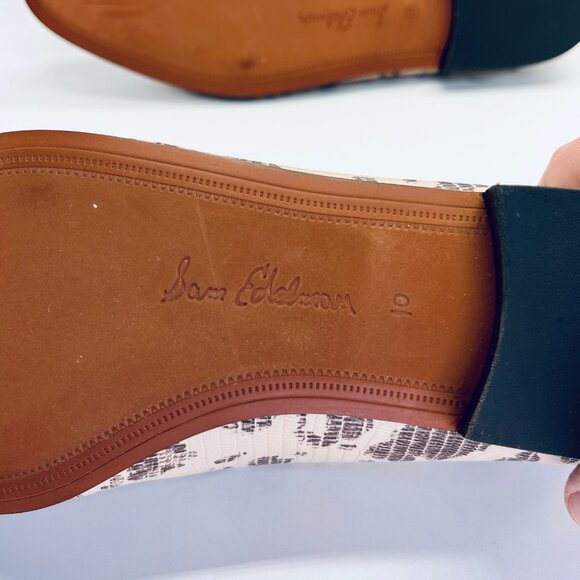 Sam Edelman Loraine Snake‑Print Loafer Size 10M Leather Driving Slip-On - Picture 2 of 16